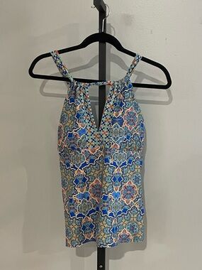 Sunsets Paisley Boho Floral Printed Tankini Top Size D